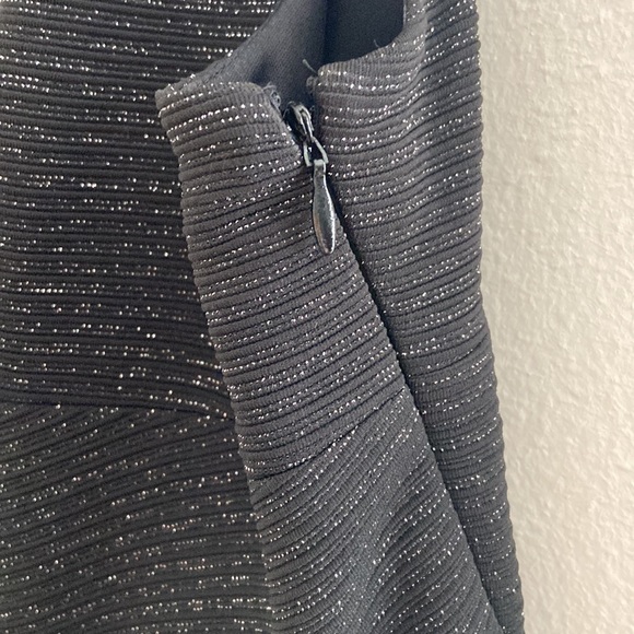 Betsey Johnson Black & Silver Fit & Flare Dress w/ Bow on Back - Picture 6 of 8